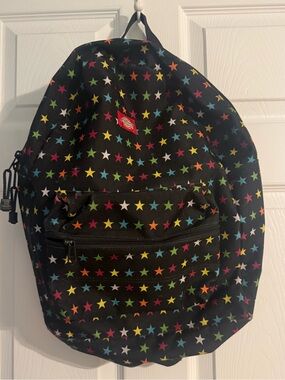 Dickies Black Multicolor Star Print Backpack Y2K School Bag